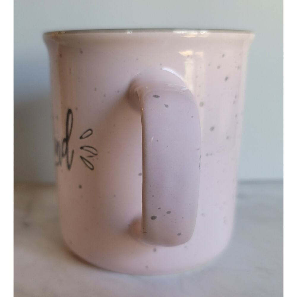 Cottagecore Pink and Grey Speckled BE KIND Ceramic Coffee or Tea Mug 14 oz - Picture 5 of 10
